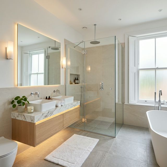 Luxury walk-in shower bathroom