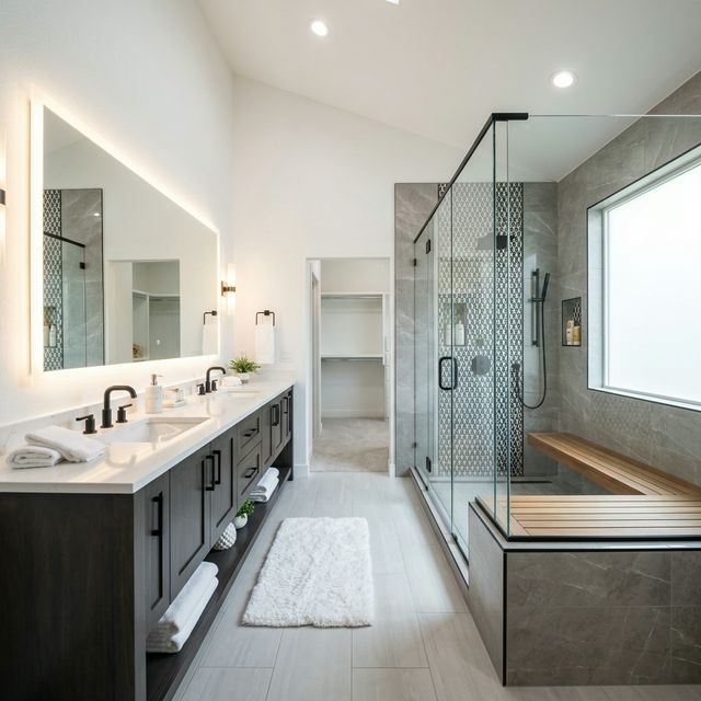 Master bathroom dual sink