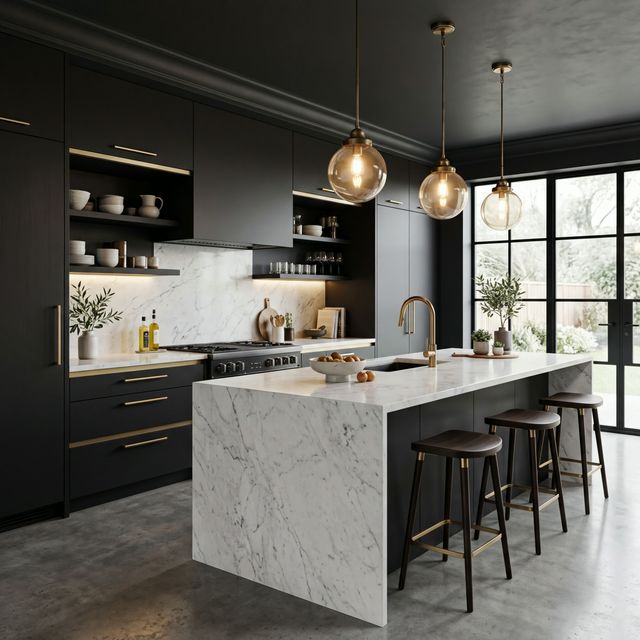 Dark modern kitchen renovation