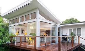 Modern deck with glass house
